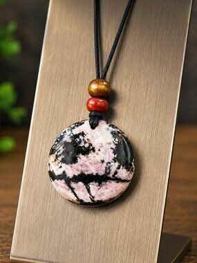 Rhodonite Gemstone Necklace | Handmade